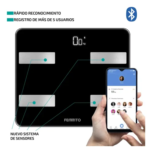 Balanza Corporal Para Personas Femmto B04 Bluetooth Digital