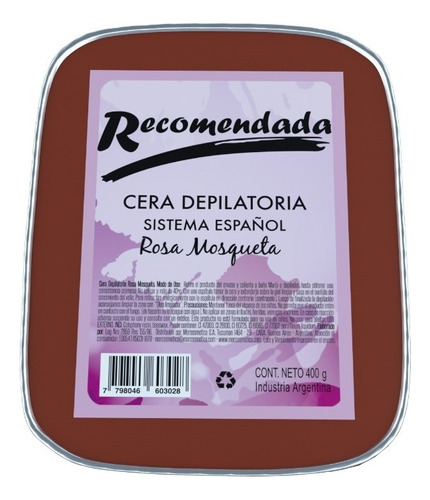 Cera Depilatoria Profesional Recomendada Sist Español 400grs