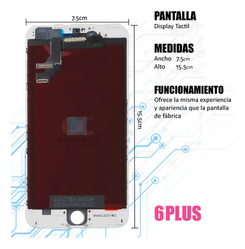 Pantalla Completa Display/lcd Para iPhone 6 Plus A1524