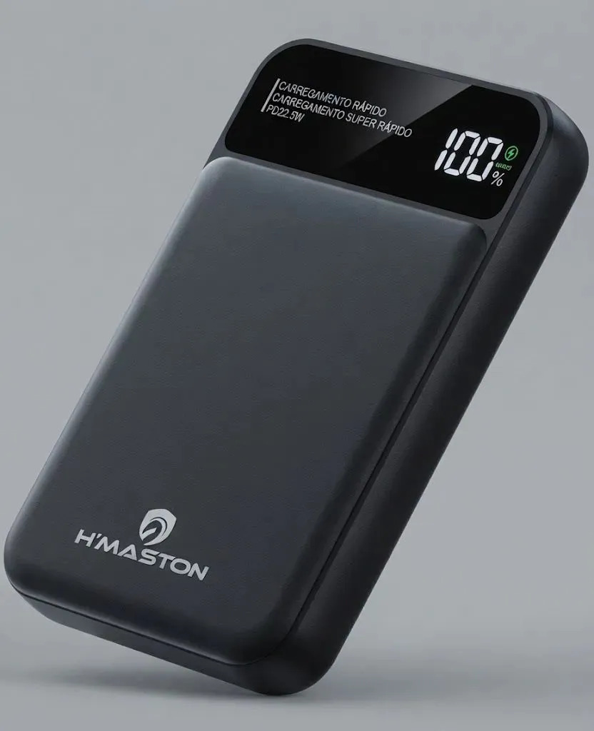 Power Bank H'maston Yd56 10000mah 22.5w Indução Display Preto
