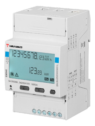 Em540 Medidor Energía 65a Bifasico O Trifasico Carlo Gavazzi