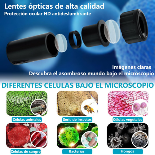 Microscopio Para Niños, Microscopio 120x-1200x Con Luz Led