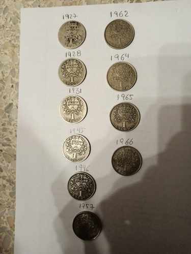 10 Monedas De Un Escudo De La Republica Portuguesa (Usado)