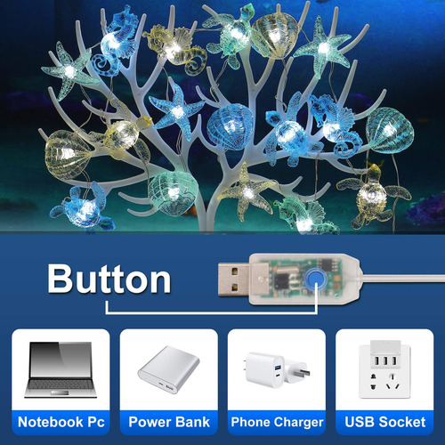 Luces De Hadas Ocean Theme String Lights Decor Náutico De In