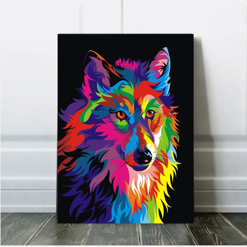 Cuadros Animales Lobo Selva León Gorila Tela Canvas 50x70cm