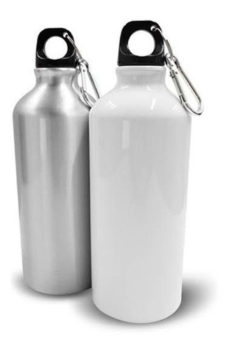 Botella Termo Personalizado Blanco Y Plata 600ml Paq 60pza