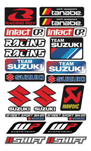 Suzuki Kit De Stickers Reflejantes Para Moto Planilla Su07