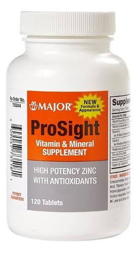 Major Prosight Suplemento Vitaminico Y Mineral Zinc De Alta 