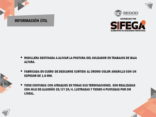 Imagen 2 de 3 de Rodilleras Cuero Descarne Para Soldador