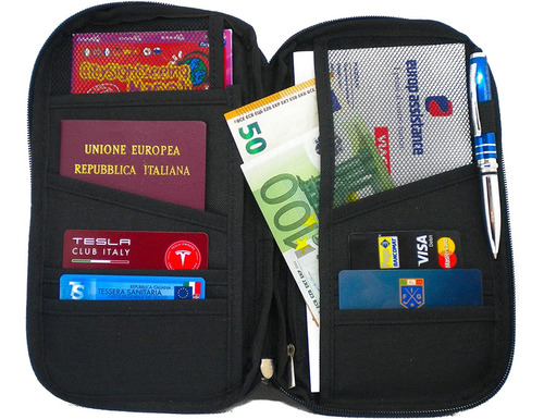 Organizador De Viaje Porta Documentos Dni Tarjeta Pasaporte 
