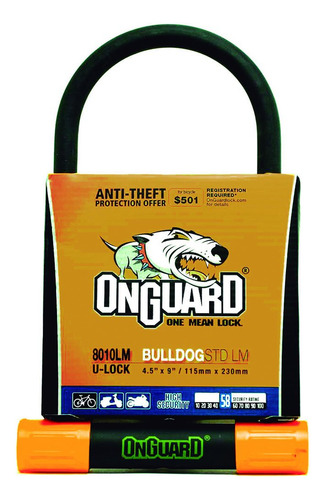 Onguard Candado De Acero U Con Soporte Para Bicicleta/5 Llaves Con Corte Láser