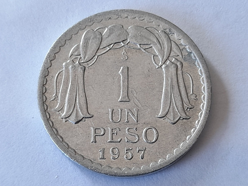Moneda Chile 1 Peso  Aluminio 1957 (x1114-x1115