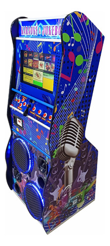 Maquina De Musica Jukebox Karaoke 7 X 1 De 19 Polegadas Azul