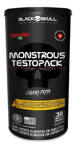 Monstrous Testopack 30 Packs Black Skull Sabor Sem sabor