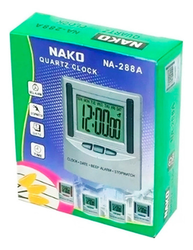 Mini Relógio De Mesa Digital Cronômetro Despertador Na-288a