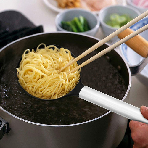Cuchara Ranurada De Silicona, Sin Bpa Y Resistente Al Calor