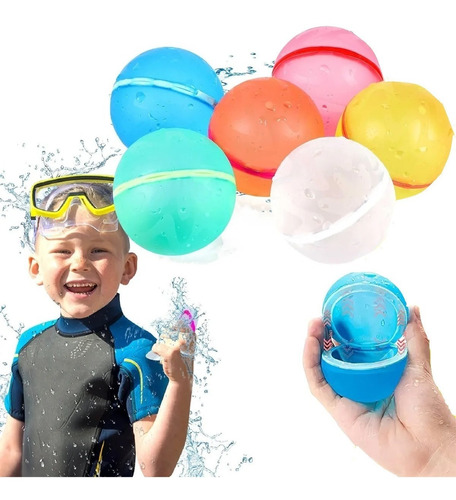 Globos Bombas De Agua Reutilizables Cierre Magnético Pack X6