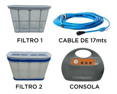 Imagen 3 de 5 de Robot Para Piletas Limpia Barre Fondo Piso Y Pared Lusqtoff