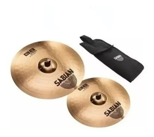 Kit Prato Sabian B8 Pr 5006beq Thin Crash 16 18 Bag Baqueta