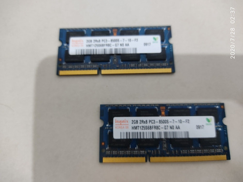 Memória Ram Macbook/notebook 4gb 2x2 Pc3-8500  1066mhz 204p