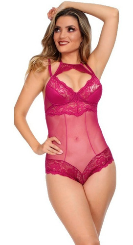 Baby Doll Sexy Body Teddy De Encaje Bralette Bugambilia 963