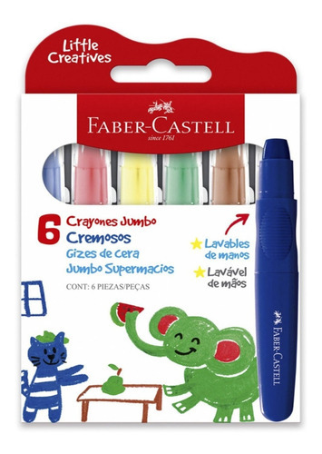 Pack 6 Crayones Crayola Jumbo Cremoso Faber Castell