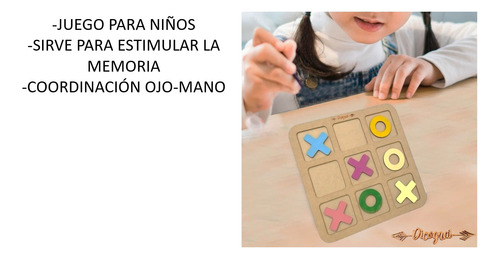 Juego De Mesa Gato Infantil 30x30 Cm Mdf