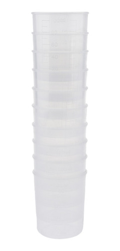 Imagen 4 de 11 de 10 Vasos Medidores De Plástico, Tazas Graduadas De 100 Ml P