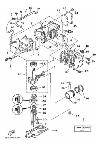 Kit De Pistón Y Aros Original Std De Motores Yamaha 5hp 2t