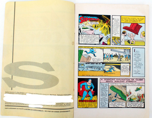 Gibi Hq Action Comics 1 Fac-símile Ed. Abril 1994 Inglês Superman (Usado)