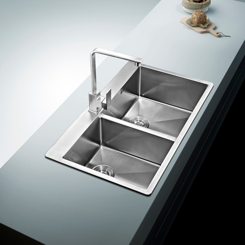 Imagen 2 de 5 de Pileta Doble Cocina Cuadrada Dream Acero Inox. 304 Profunda