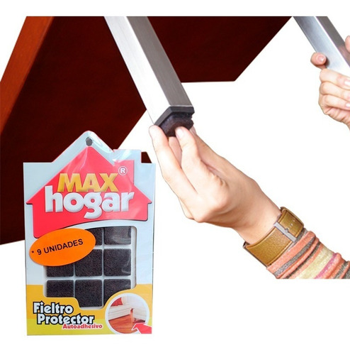 Fieltro Protector Adhesivo Muebles 24x24mm 9und Max Hogar