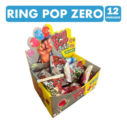 Imagen 1 de 4 de Ring Pop Zero - Anillos De Caramelo (caja Con 12 Unidades)
