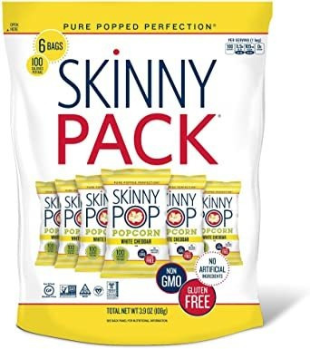 Skinnypop Cheddar Blanco Palomitas De Maíz, 100 Calorías Bol