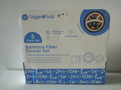 Imagen 2 de 2 de Giggle & Gulp Juego De Vajilla De Fibra De Bambú