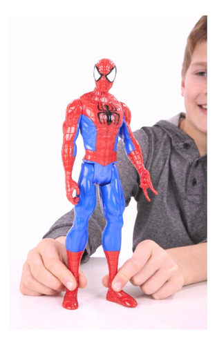 Boneco Homem Aranha Vermelho E Azul Luz E Som 30cm