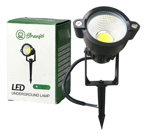 Kit 10 Un Luminária Espeto De Jardim 9w Luz De Gramado Ip65 Carcaça Preto Luz Branco-quente