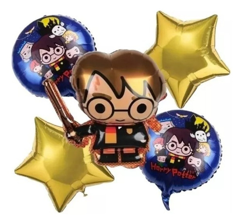 Kit De 5 Globos Harry Potter Hogwarts