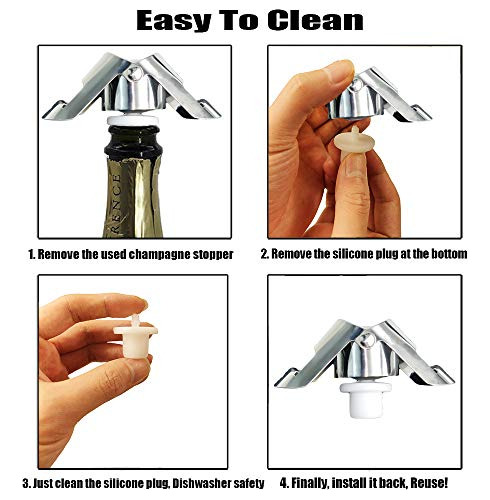 Tapon Sellador De Botellas De Champan Acero Inoxidable 3pzs