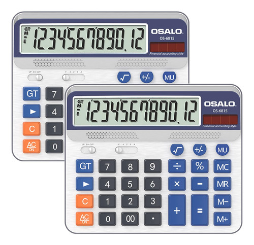 Calculadora De Escritorio Osalo Large Os-6815 12 Dig X2