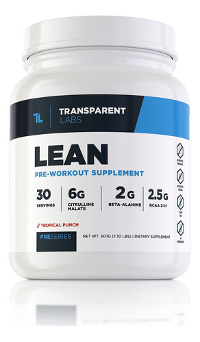 Transparent Labs Lean Pre-workout, Bcaa, Aminoacidos, Apto P