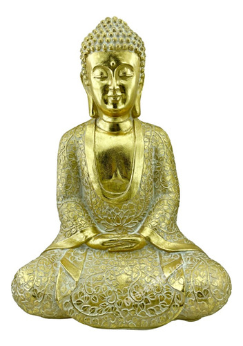 Figura Decorativa Grande Buda Meditando Deco 51cm Zen Zn 