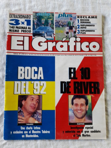 Revista El Grafico N° 3770 Año 1992 Boca River Oscar Flores