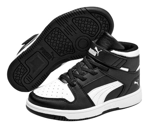 Tenis Niño Puma 370488-01 Negro Blanco 097-029