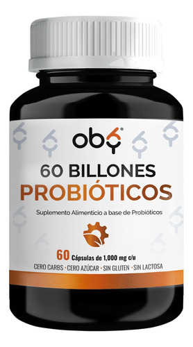 Oby Probioticos 60 Billones Lactobacilos 60 Caps 2 Meses