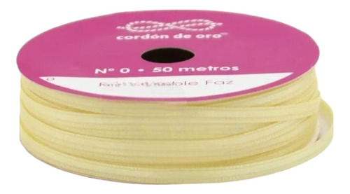 Cinta Raso N° 0 De 3mm Cordón De Oro X 50 Mts