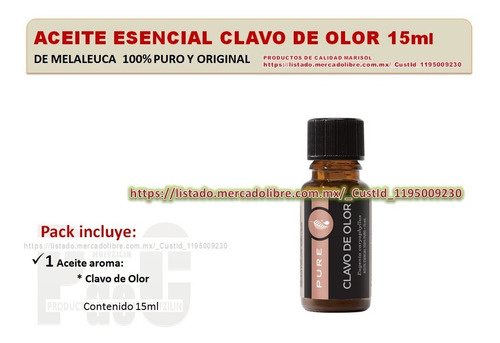 Aceites De Melaleuca 100% Puros, Aceite Clavo De Olor, 15ml 