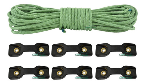 Gancho Da Caçamba Pick-up Strada Kit C/ 6 Peças + Corda