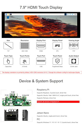 Pantalla Táctil Capacitiva Lcd Waveshare De 7.9 Pulgadas Com