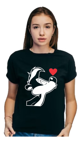 Remera Pepe Le Pew - Manga Corta Unisex Cuello Redondo - P01